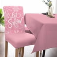 thumbnail image 6 of Chair Covers for Dining Room Set of 6,Let Snow Words on Blue Background Stretch Seat Protector Removable Washable Chairs Slipcovers for Kitchen Banquet Wedding Hotel,Winter Snowflakes, 6 of 6