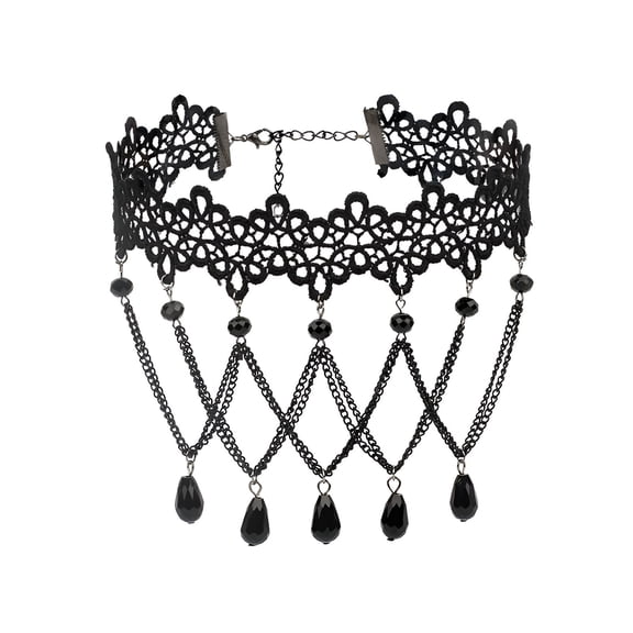 Designice Gothic Jewelry - Black Lace Choker with Retro Gothic Aesthetic
