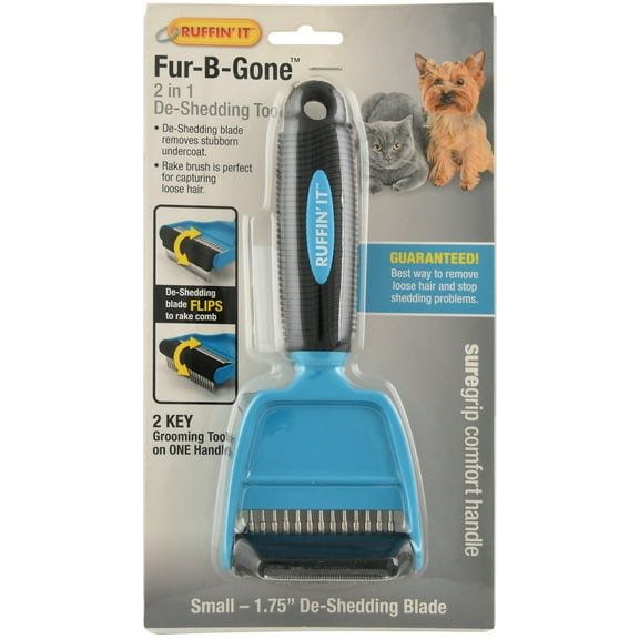 Ruffin' It Fur-B-Gone Pet Deshedding Tool,  Small, Great for Dogs & Cats