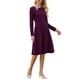 thumbnail image 2 of INSPIRE CHIC Vestido A-Line Elegante para Mujeres con Escote Asimétrico, Ideal para Trabajar, Vestidos con Falda en S, Color Púrpura, 2 of 5