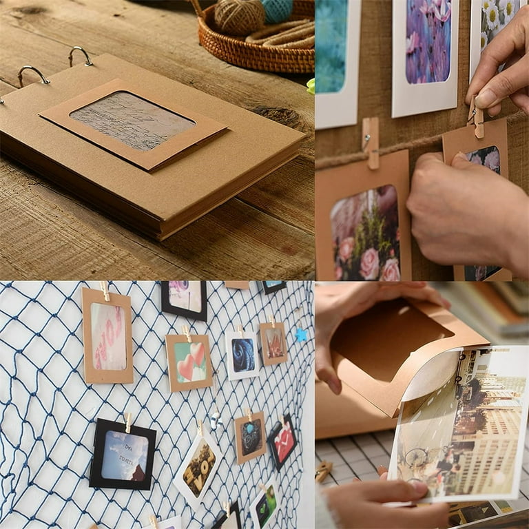 Cimeton 50 Cornici In Carta Nera Fai Da Te Con Clip E Spago - Set 105 Pezzi Per Decorazione Parete Foto
