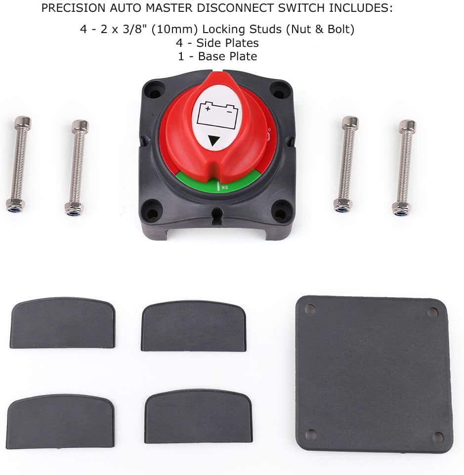 Jtron Battery Selector Switch Rated 300A 450A Intermittent Marine Boat Battery Switch Heavy Duty Battery Disconnect Switch for Boat RV 