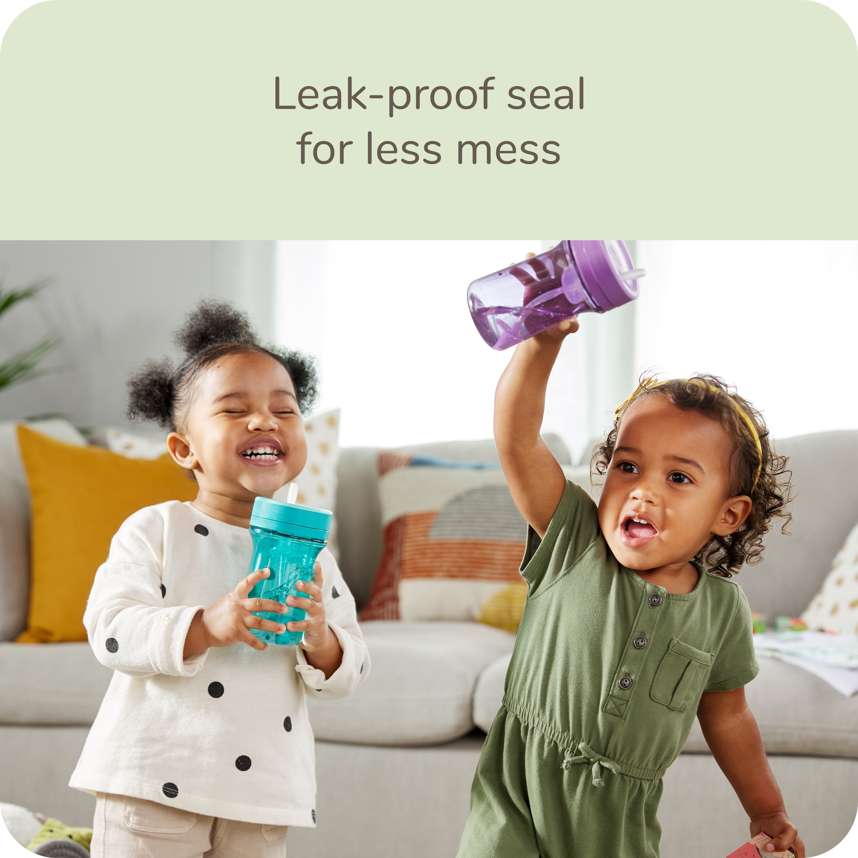 NUK Easy Straw Leak-Proof Cup, BPA-Free, Jungle, 12+ Months Hard