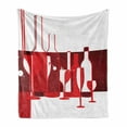 thumbnail image 1 of Wine Soft Flannel Fleece Throw Blanket, Modern Design Party Drink Beverage Product with Abstract Display, Cozy Plush for Indoor and Outdoor Use, 70" x 90", Red Burgundy White, by Ambesonne, 1 of 6
