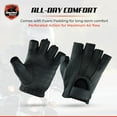thumbnail image 6 of Daniel Smart Women’s Leather Gloves – Aniline Goat Leather - Fingerless Motorcycle Gloves with Perforated action and Gel Palm, 6 of 6