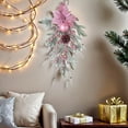 thumbnail image 6 of Pekkaxy Pink Christmas Wreath with Ornaments, Frosted White Winter Wreath for Holiday Decor, 6 of 8