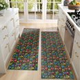 thumbnail image 4 of Kitchen Rugs Sets Of 2,Colorful Skull Flower Pattern Anti Fatigue Kitchen Mat Rugs Non Slip Washable,Decorative Kitchen Floor Mats for Kitchen,Sink,Laundry,17"X47", 4 of 5
