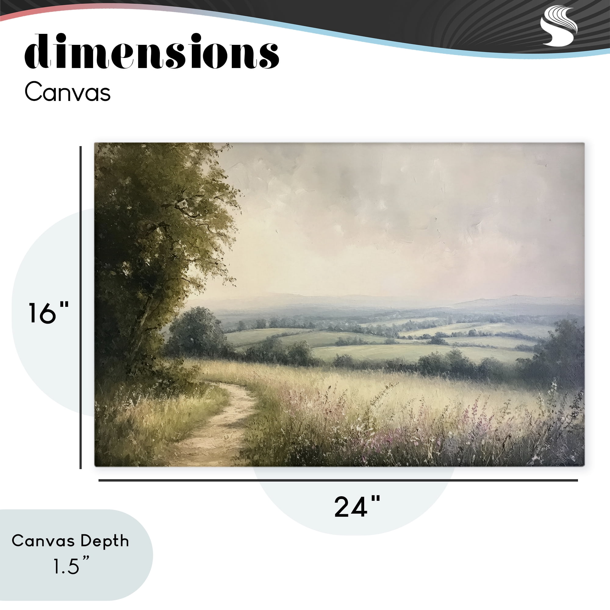 Stupell Industries Rolling Farmlands in Distance Canvas Wall Art, design by Petal Prints Design