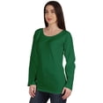 thumbnail image 3 of Inkmeso Solid Raglan Full Sleeve T-shirt For Women Scoop Neck Baseball Tee Casual Tops, 3 of 7