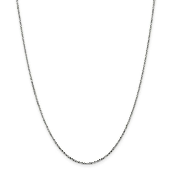 10k WG 1.3mm Solid D/C Cable Chain in 10k White Gold