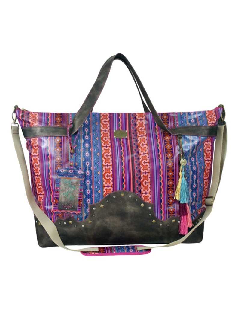 Catchfly Western Bag Womens Cara Tribal Overnight Fringe Multi 631426 ...