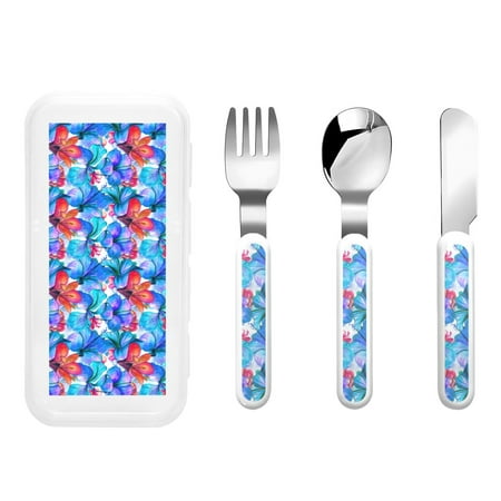 

Matuu Bright Flowers for Stainless Steel Kids Cutlery and Toddler Flatware Kids Utensil Set includes Knives Forks Spoons Ideal for Home and Preschools