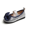 thumbnail image 6 of SGFCWSX Girls Dress Shoes Kids Glitter Bow Mary Jane Casual Party Flower Girl Shoes Silver Size 7 Toddler, 6 of 7