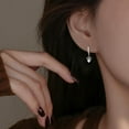 thumbnail image 3 of Sterling Silver CZ Bowknot Hoop Earrings for Women Teens Small Bow Hoop Earrings Huggie Drop, 3 of 11