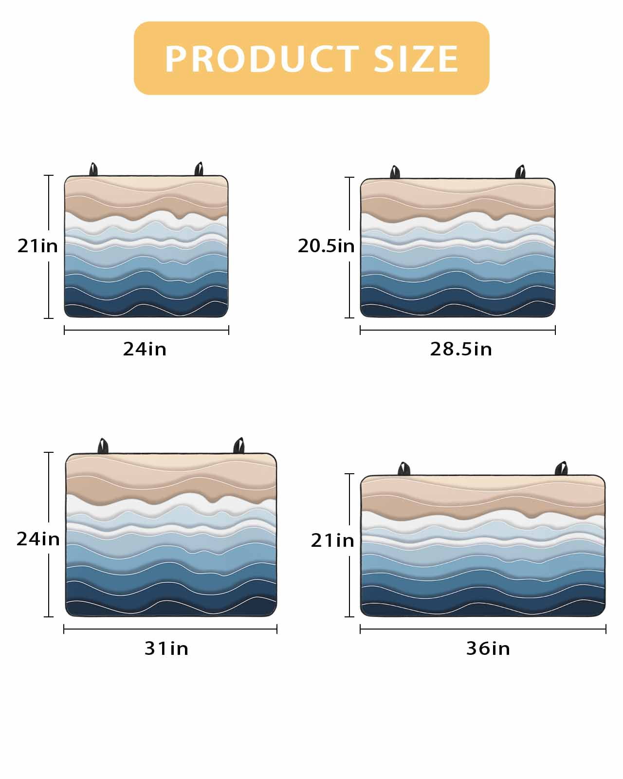 nqOlkjepod Large Induction Cooktop Protector Mat 24"x21", Navy Blue Ombre Stripe Stove Top Covers for Electric Stove, Abstract Summer Beach Coastal Stove Burner Cover Mats, Glass Top Stove Cover