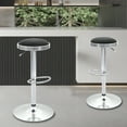 thumbnail image 5 of CangLong  Swivel Bar Stool Height Round PU Leather Adjustable Chair Pub Stool with Chrome Footrest,Set of 2,Black, 5 of 10