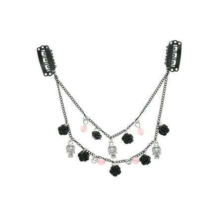 Way to Celebrate Halloween 2-Row Hair Charms Clip, Black, 1 Piece