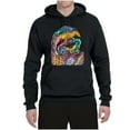thumbnail image 3 of Funny Neon Sloth | Dean Russo Art Animal Lover Unisex Hoodie Sweatshirt, Black, M, 3 of 5