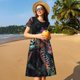 thumbnail image 4 of Disketp Colorful Plant Turtle A para Vestido de Manga Corta para Mujeres, Vestidos de Verano para Mujeres, Casual y Holgado para la Playa, 4 of 6