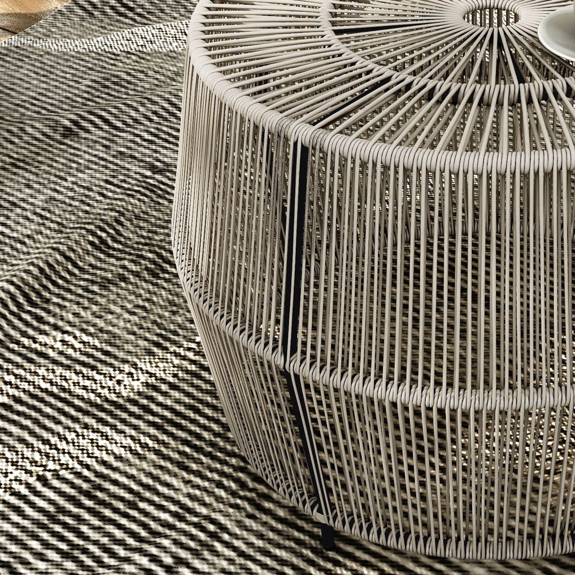 Calli Wicker All-Weather Coffee Table for Indoor Outdoor Use, Gray