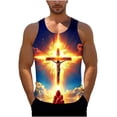 thumbnail image 5 of Yaoyar Tanks Top for Mens Jesus Cross Faith Sleeveless Crewneck Workout Tank Tops Summer Casual Athletic Quick Dry Tees, 5 of 5