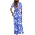 thumbnail image 5 of OutfitShow Women Summer Dress Short Sleeve Casual Long Dress Loose Maxi Dresses with Pockets, 5 of 6
