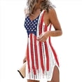 thumbnail image 2 of Traje de Baño para Mujer, Pareo de Crochet, Vestido de Tirantes, con Estampado de Bandera Nacional 2, Talla L, 2 of 7