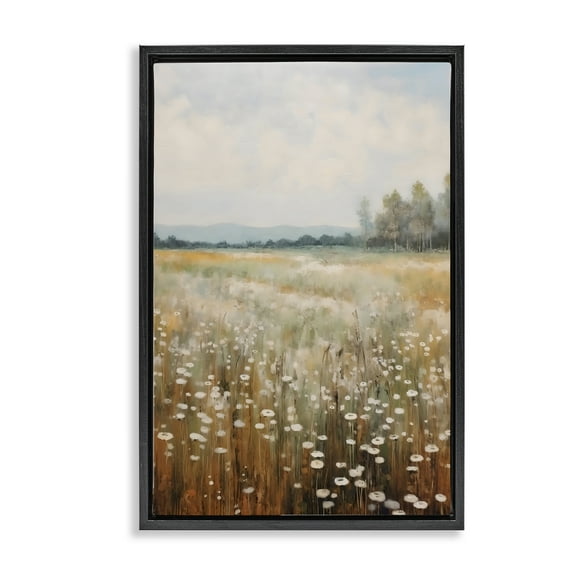 Stupell Industries A Field Of Wildflowers Black Framed Floater Canvas Wall Art, design by Creative Studio, 25 x 17