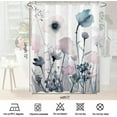 thumbnail image 6 of Floral Shower Curtain,Beige Pink Flowers Bathroom Shower Curtains,Watercolor Blue Wildflower Plant Bath Curtain Set with 12 Hooks 72x72in,Waterproof Polyester Fabric, 6 of 6