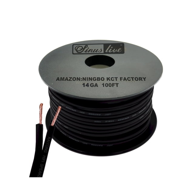 Cable de altavoz Sinus Live, calibre 14 AWG, negro, 15 m, 30 m, CCAM