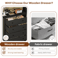 thumbnail image 5 of TrumanPick Black Dresser for Bedroom 5 Drawer Dresser 31.2"D x 17"W x 47"H Tall Chest of Drawers Wooden dressers for Closet Living Room, 5 of 8
