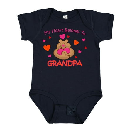 

Inktastic Heart Belongs to Grandpa Gift Baby Girl Bodysuit