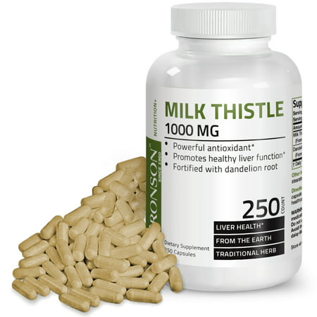 Milk Thistle 1000mg (Silymarin Marianum) with Dandelion Root High Potency Liver Health Support, 250