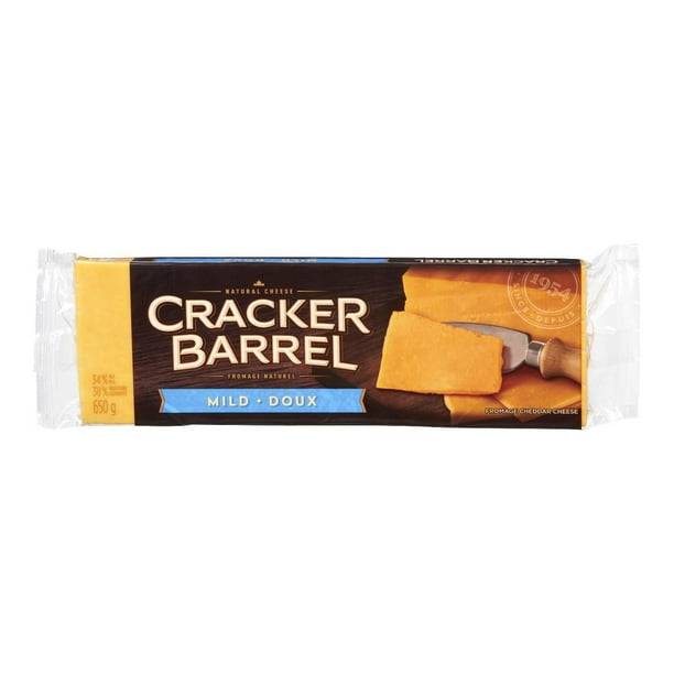 Bar à fromage naturel de cheddar Cracker Barrel à 34 % M.G. à doux coloré 650 g