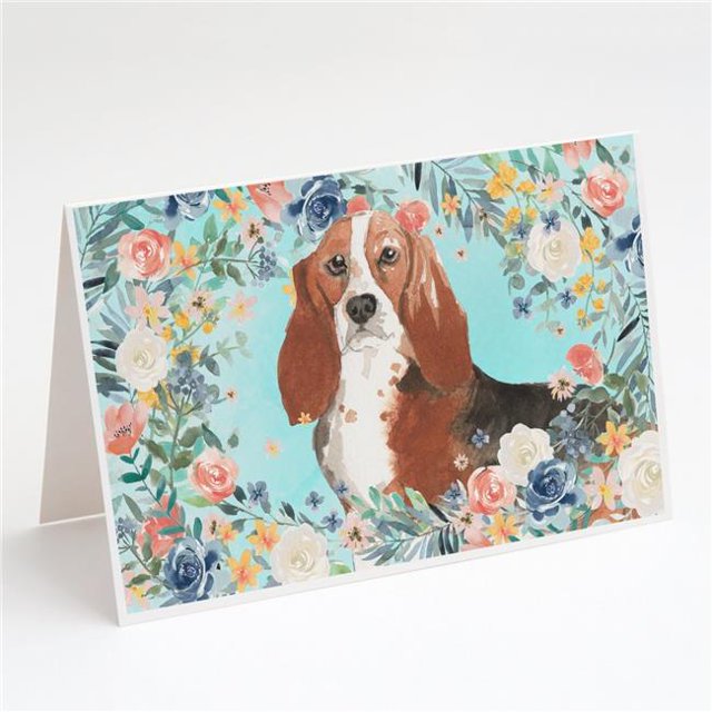 Basset Hound Greeting Cards & Envelopes - Pack of 8