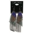 thumbnail image 2 of Blue & Multi Colored Metal Dangle-Earrings With tassel Accents #LQE3080, 2 of 2