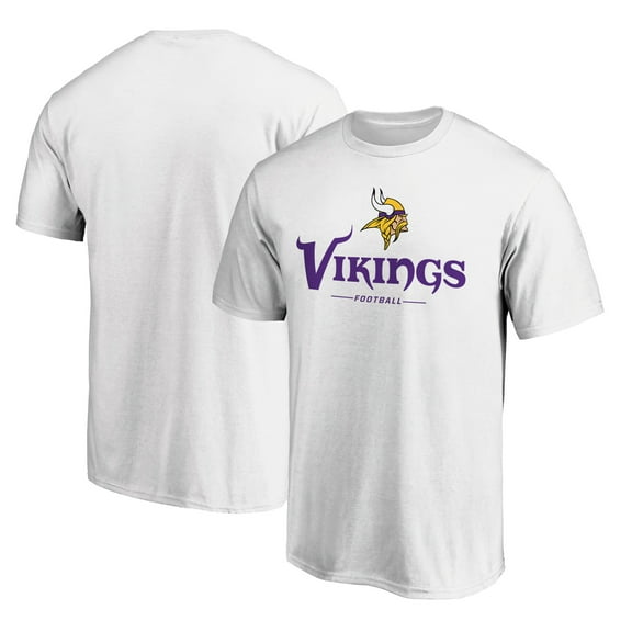 Men's White Minnesota Vikings Logo Team Lockup T-Shirt