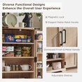 thumbnail image 6 of 47" Kitchen Pantry with Rattan Doors, Storage Cabinet with Organizer, Adjustable Shelves, Wood Cupboard for Kitchen, Dining Room, Bathroom, Hallway - Natural Oak, 6 of 9