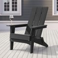 thumbnail image 3 of Sonerlic 2 Peaks Folding Outdoor Patio Adirondack Chair Wide Armrest for Lawn and Beach,Black, 3 of 8