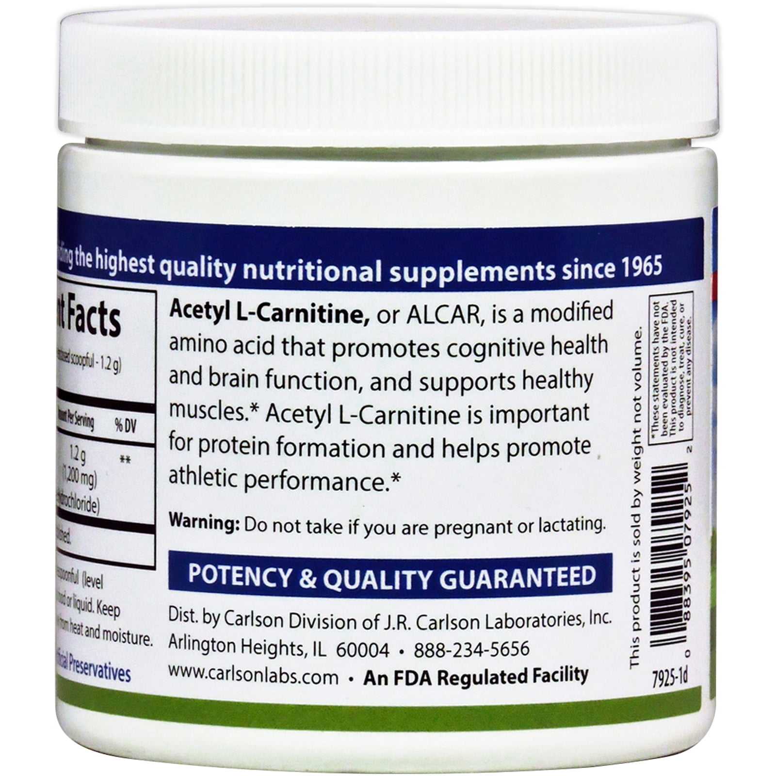 carlson l carnitine Acetyl L-Carnitine Carlson Acetyl-L-Carnitine, 500 mg, 120