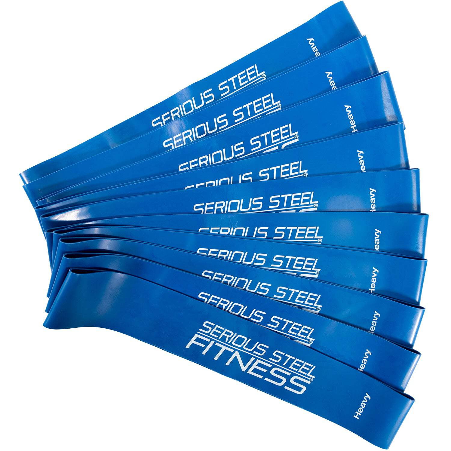 Serious Steel Fitness Mini Loops Resistance Band (Exercise & Physical Therapy Group Resistance Band 10 Pack) - 10 Packs (Heavy)