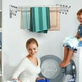 thumbnail image 3 of Costway Stainless Wall Mounted Expandable Clothes Drying Towel Rack Laundry Hanger Room, 3 of 12