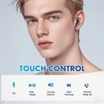 thumbnail image 4 of True Wireless Earbuds Purple Bluetooth 5.3 with Microphone for Working Out Noise Canceling Blue Tooth Ear Buds Deep Bass TWS Wireless Earphones with Charging Case in Ear Headphone for iPhone Android, 4 of 8