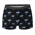 thumbnail image 6 of Men's Boxer Briefs, Blue Purple Hummingbird Print Soft Comfy Mens Underwear Boxer Briefs Breathable With Widen Waist, 6 of 7