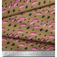 thumbnail image 2 of Soimoi Brown Modal Satin Fabric Brush Stroke Abstract Printed Fabric 1 Yard 42 Inch Wide, 2 of 3