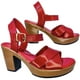 thumbnail image 4 of Huarache Cómoda Plataforma Moda Piel Cabra Tacon 9.0 cmR14 22-27 Rojo, 4 of 5