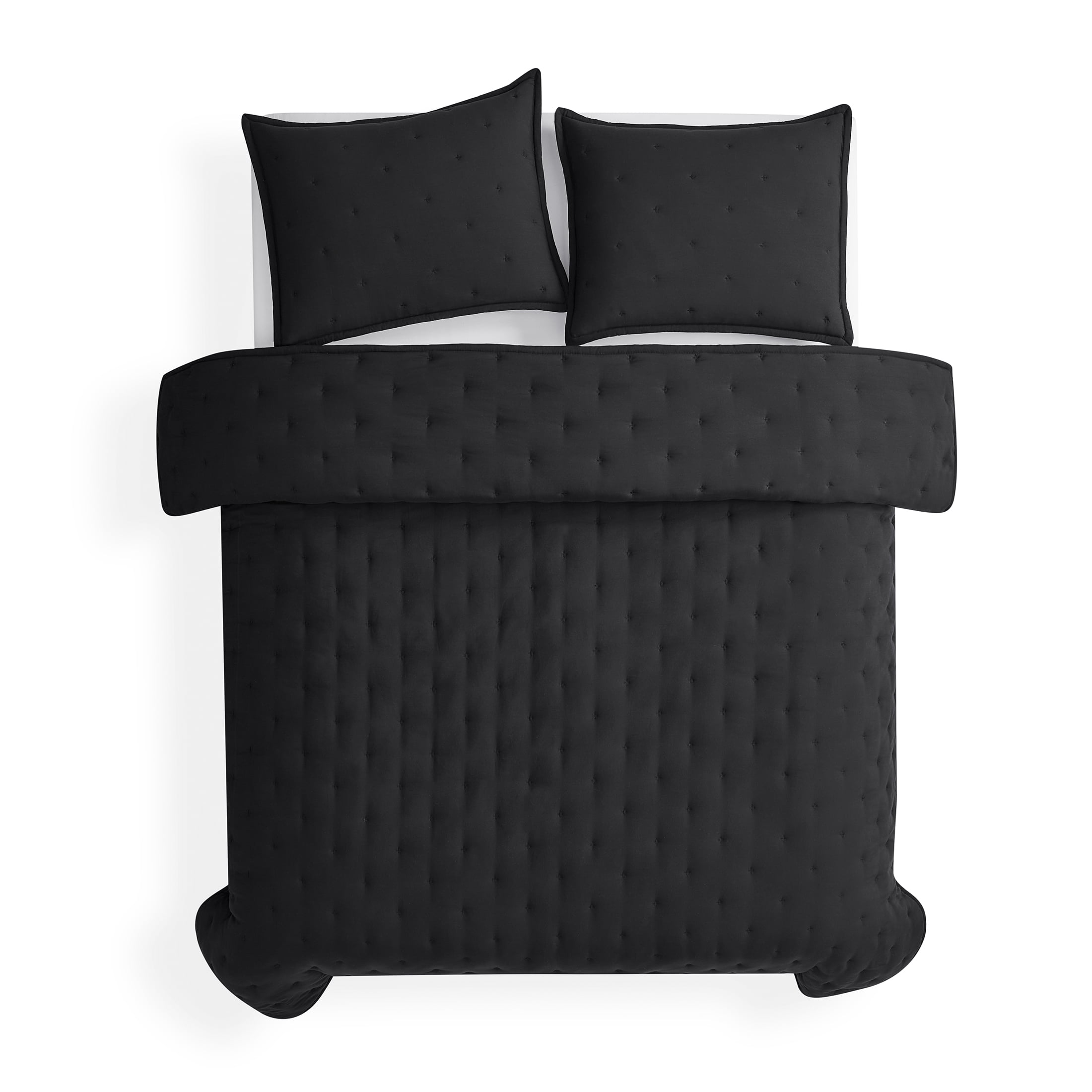 Mainstays King Comforter Set, All-Season, 3-Piece, Black