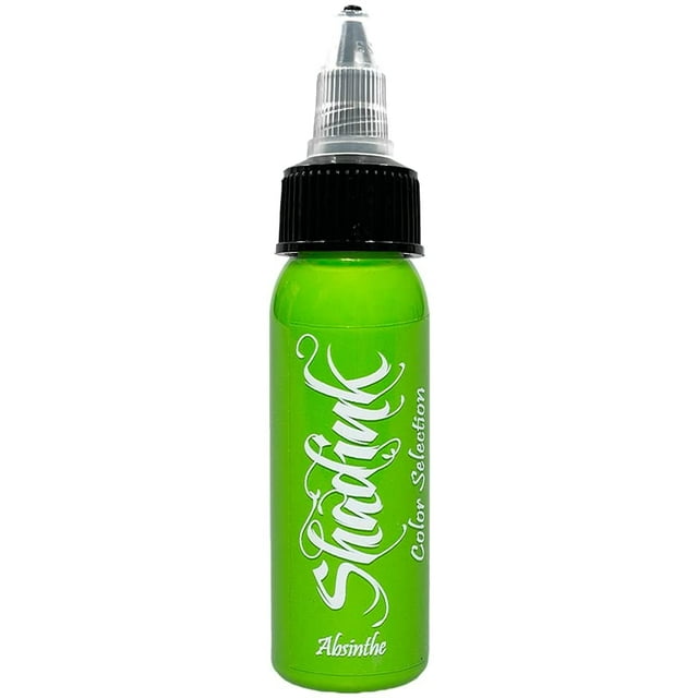 Shadink Absinthe Green Tattoo Ink Professional Tattooing Inks for Color Portrait, Black & Gray Style