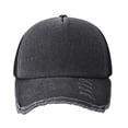 thumbnail image 2 of TOPTIE 5 Panel Baseball Cap Low Profile Vintage Washed Cotton Two Tone Sun Hat-Black, 2 of 6