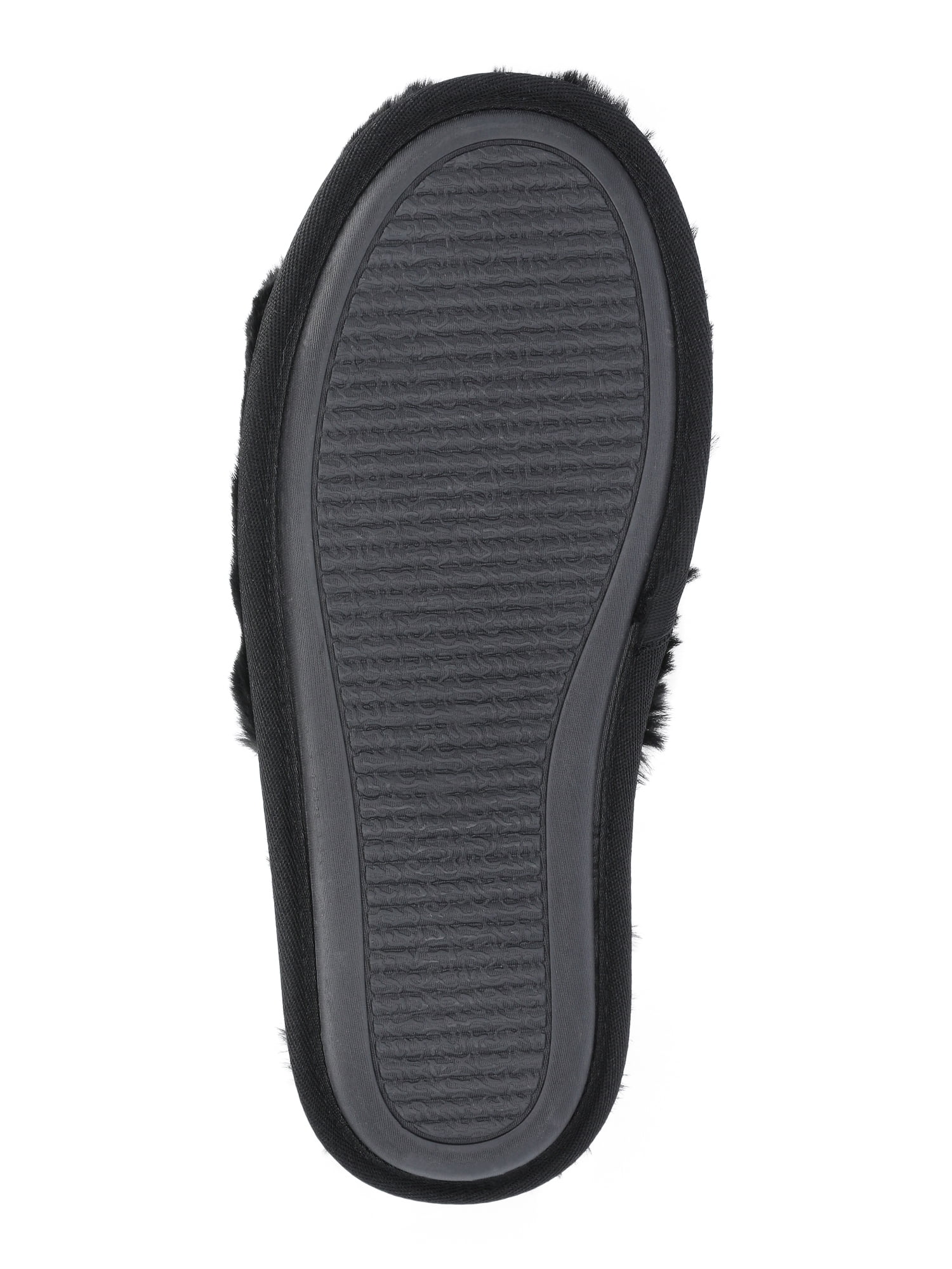 Joyspun Women's Rhinestone Bow Open-Toe Slippers